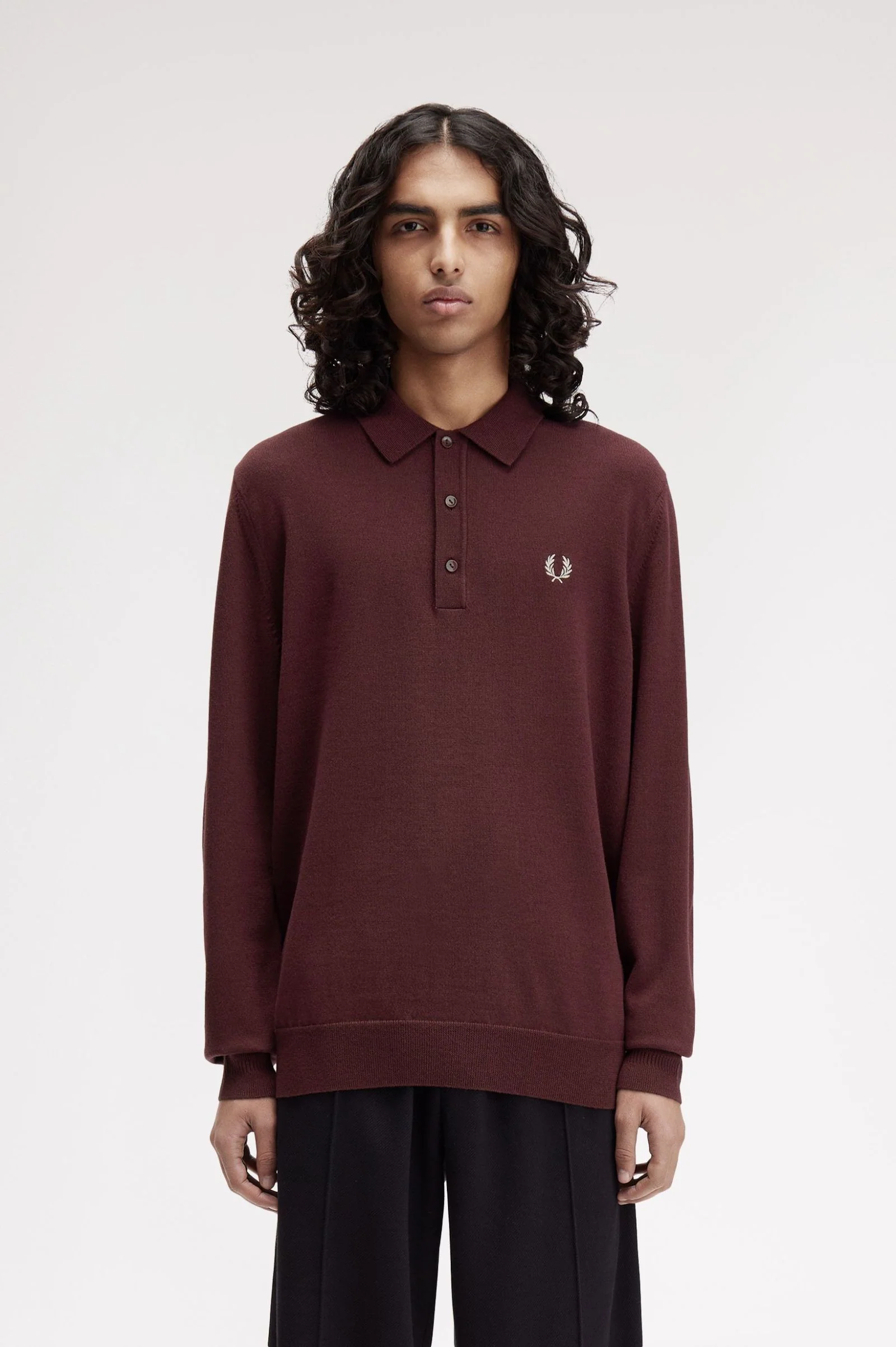 Polo's lange mouw rood Fred Perry
