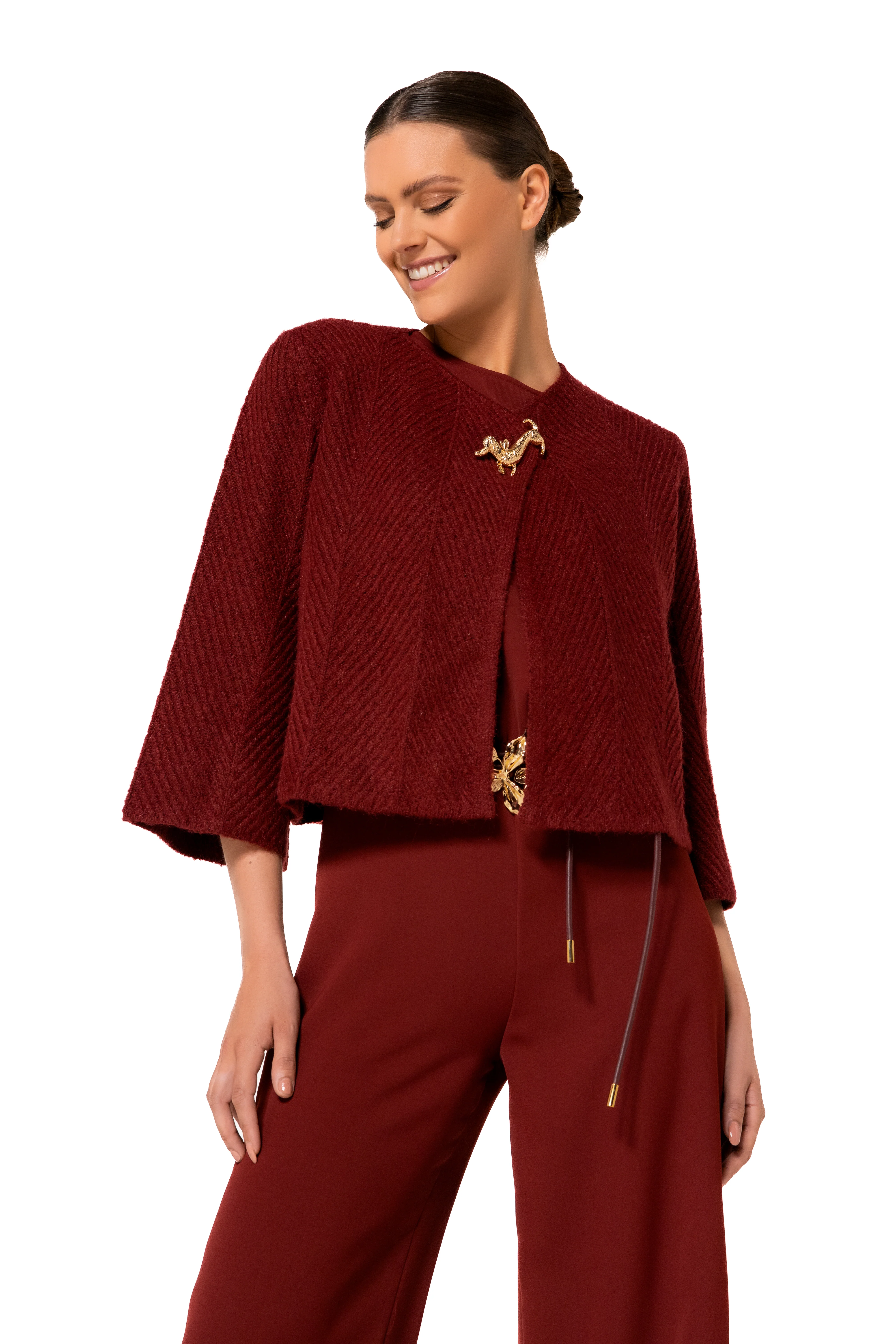 Poncho's rood Caroline Biss - Image 3