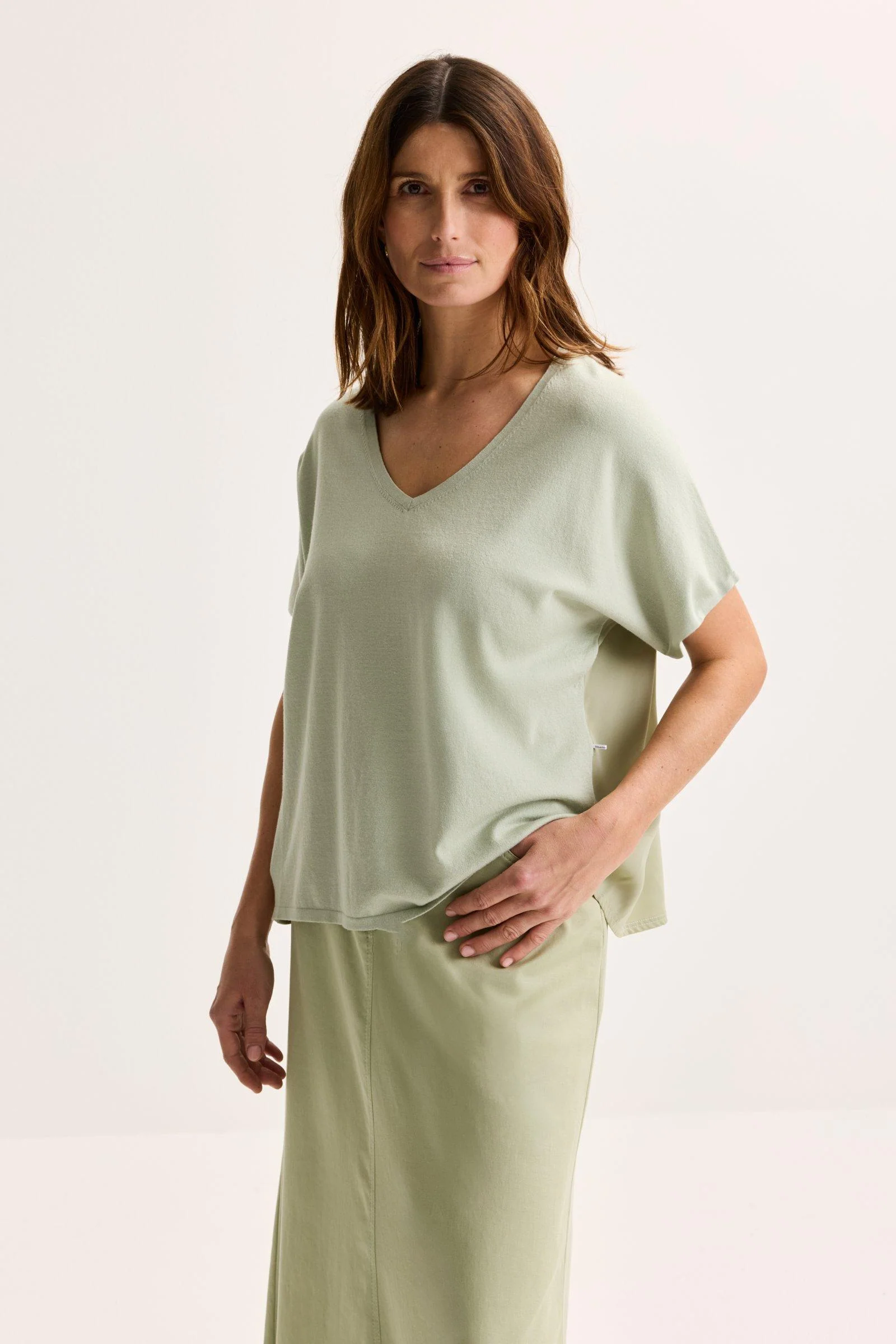 Blouses korte mouw groen Améline