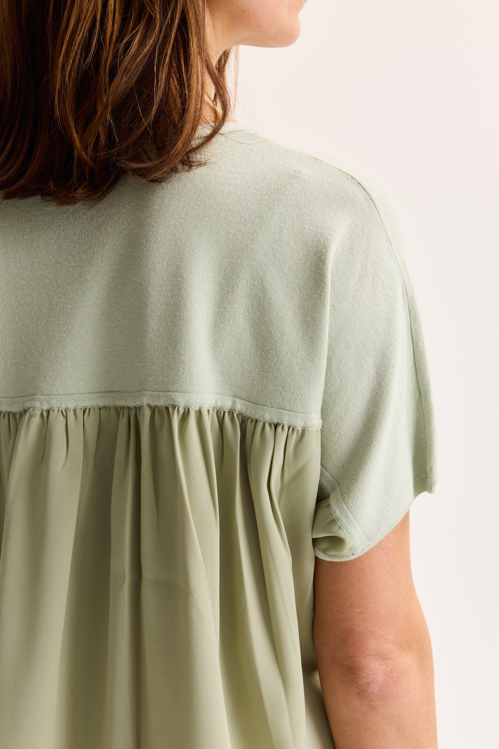 Blouses korte mouw groen Améline - Image 2