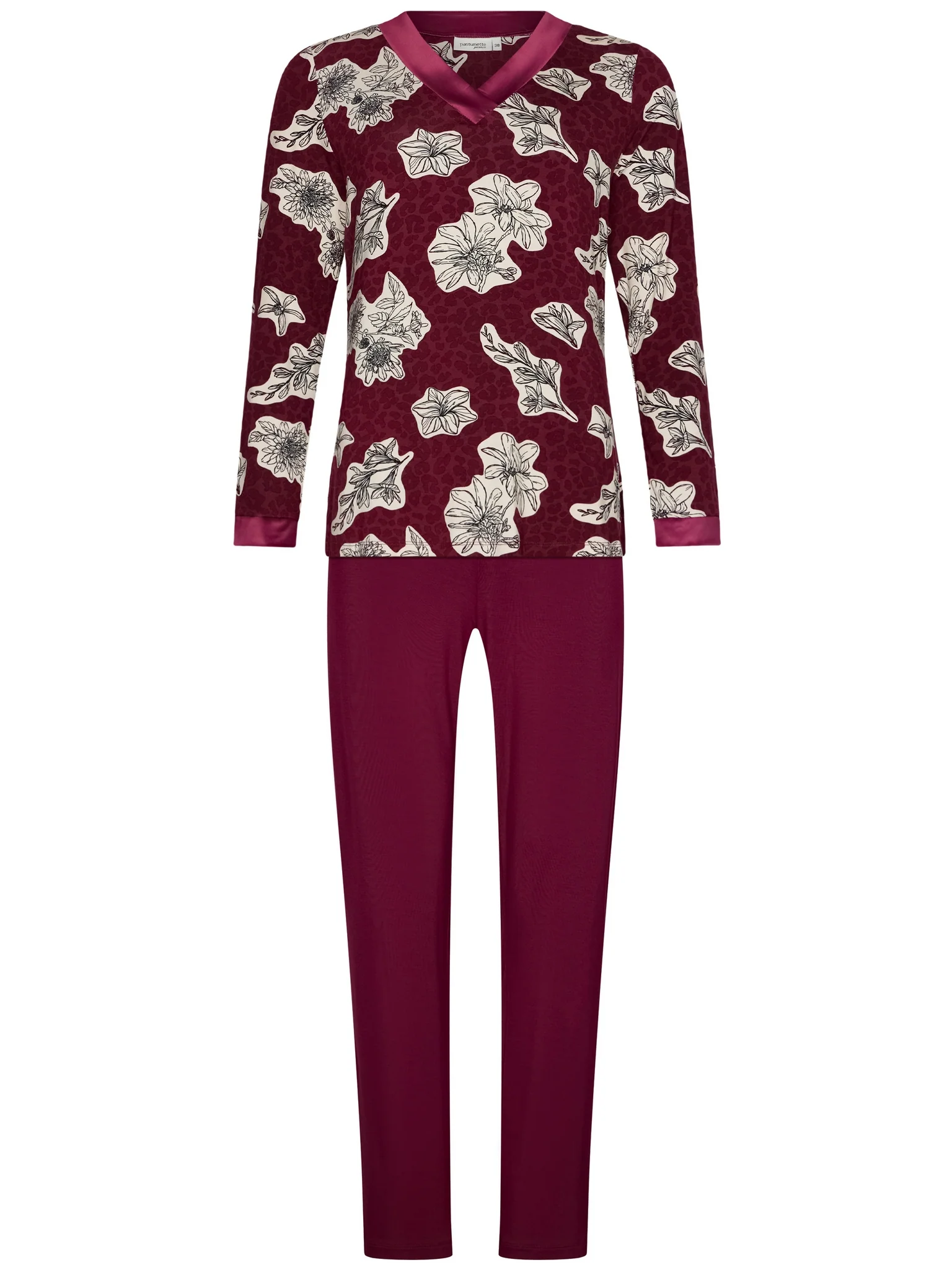 Pyjama's bordeaux Pastunette - Image 2