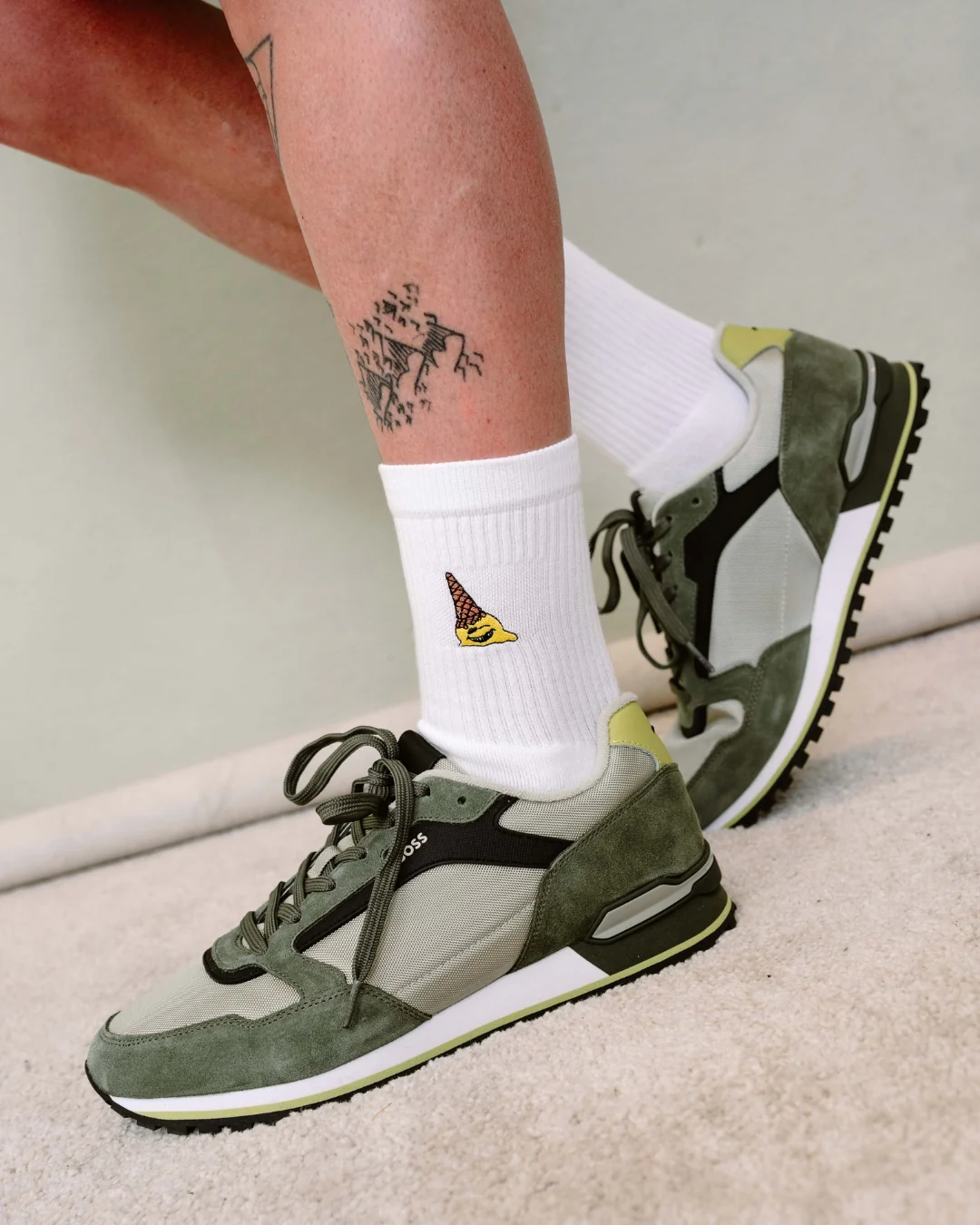 Sneakers groen Boss Men Black