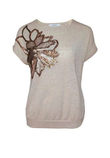 T-shirts korte mouw beige Bianca