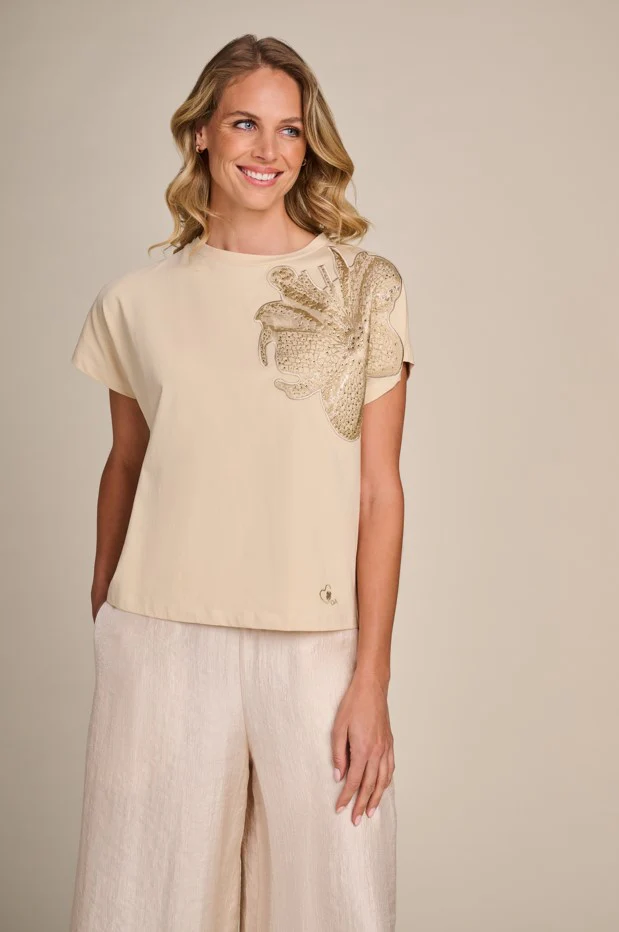 T-shirts korte mouw beige Due Amanti