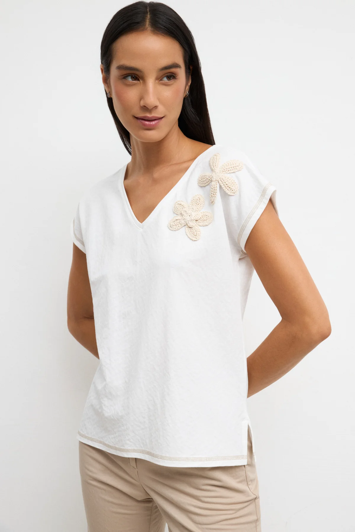 T-shirts korte mouw beige Tinta & Bariloche