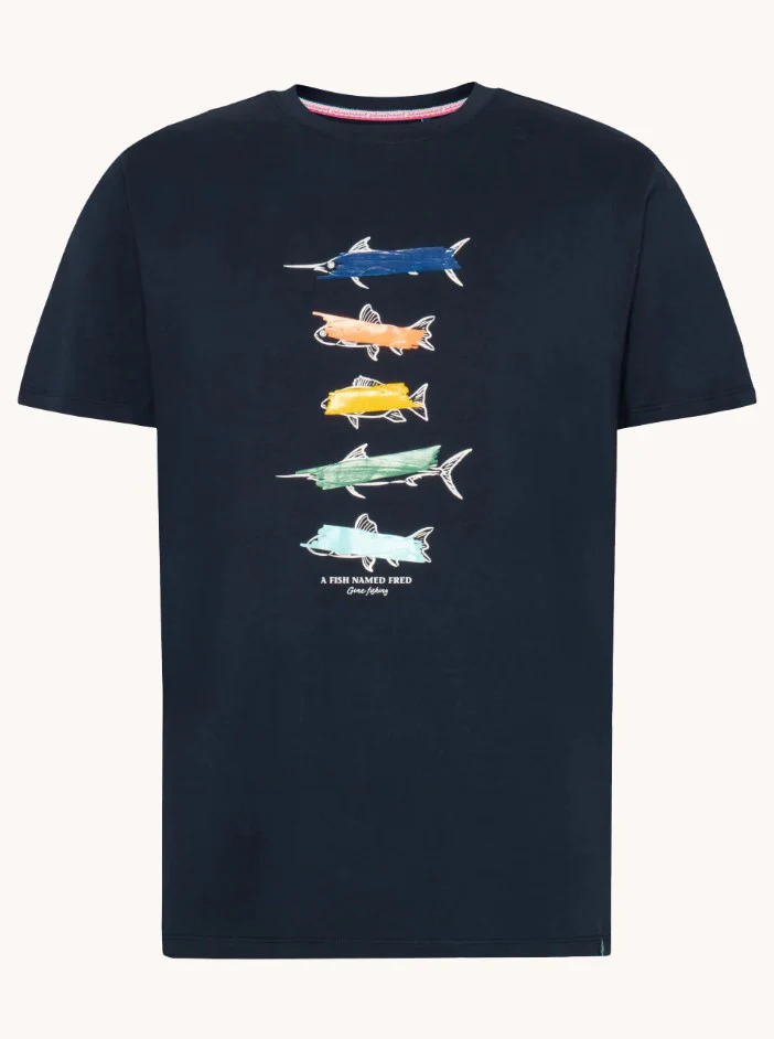 T-shirts korte mouw blauw A Fish Named Fred