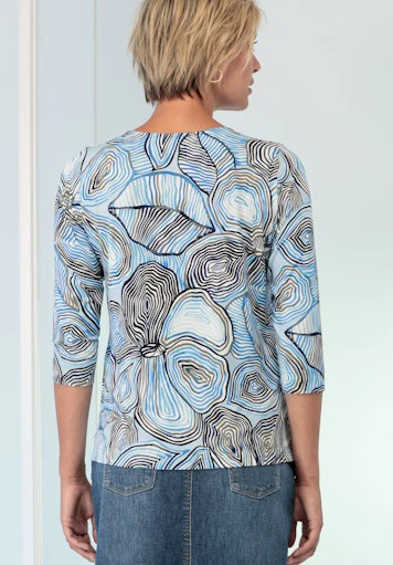 T-shirts lange mouw blauw Bianca - Image 3