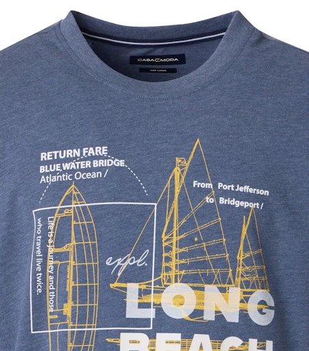 T-shirts korte mouw blauw Casa Moda - Image 3