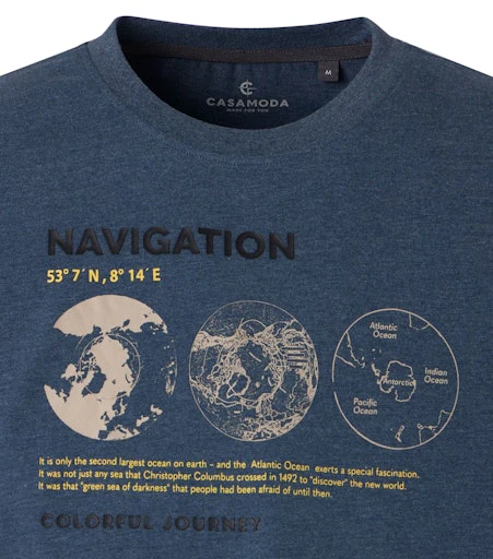 T-shirts korte mouw blauw Casa Moda - Image 3