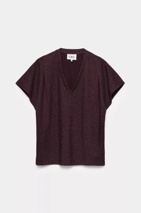 T-shirts korte mouw bordeaux CKS - Image 4