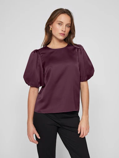 T-shirts korte mouw bordeaux VILA - Image 2