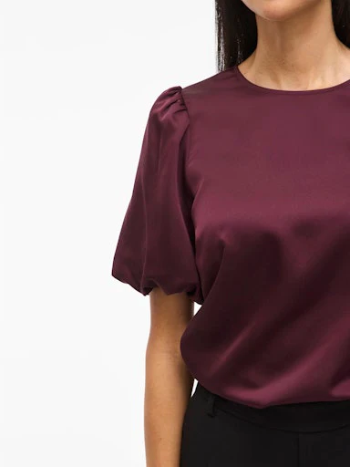T-shirts korte mouw bordeaux VILA - Image 7
