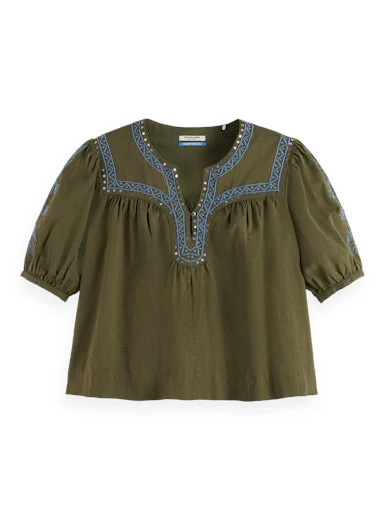 Blouses korte mouw groen Scotch & Soda