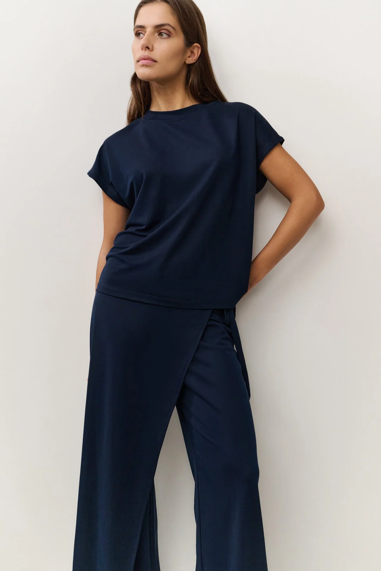 T-shirts korte mouw navy YAYA