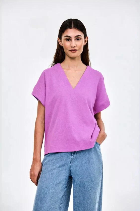 T-shirts korte mouw paars CKS