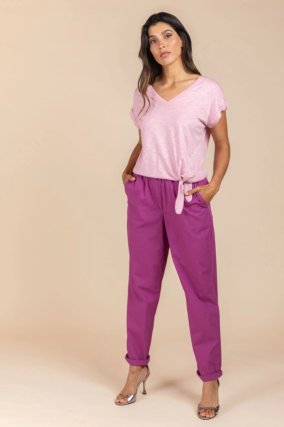 T-shirts korte mouw roze Four Roses - Image 3