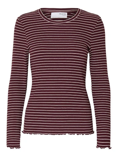 T-shirts lange mouw bordeaux Selected FEMME