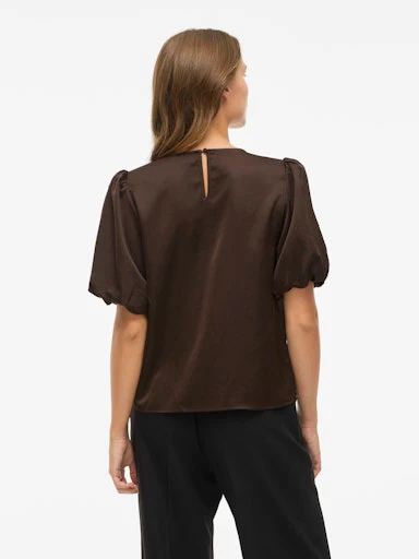 Blouses korte mouw bruin VILA - Image 4