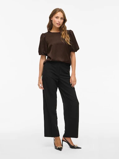 Blouses korte mouw bruin VILA - Image 5