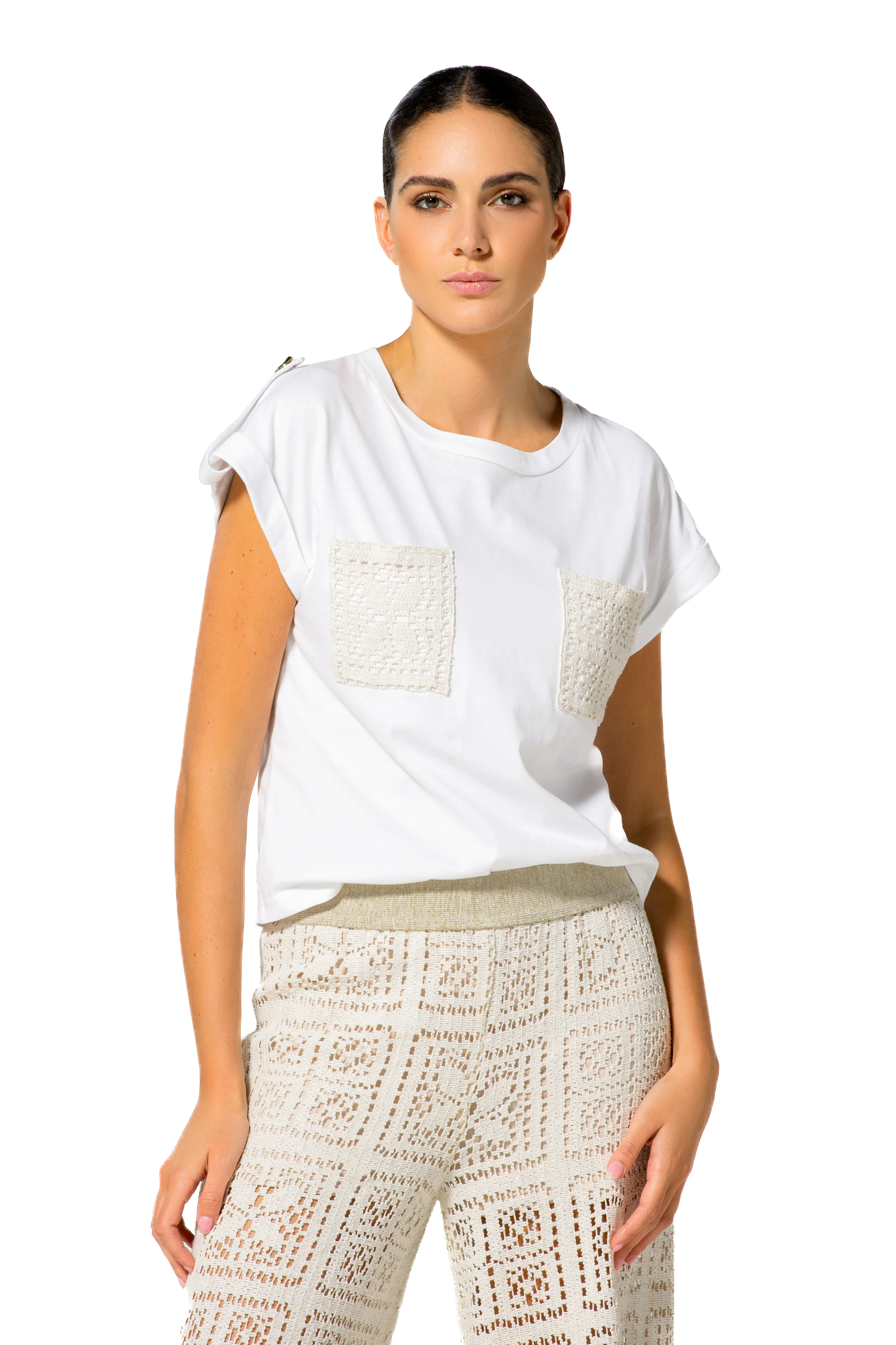 T-shirts korte mouw wit Caroline Biss