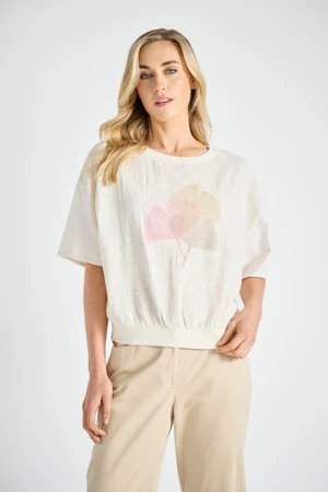 T-shirts lange mouw beige Marie Méro