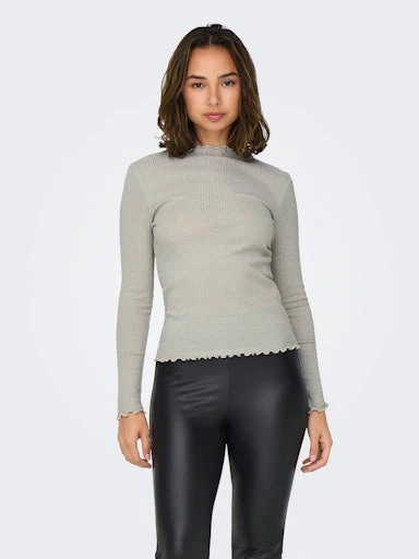 T-shirts lange mouw beige ONLY - Image 3