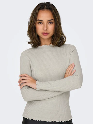 T-shirts lange mouw beige ONLY - Image 5