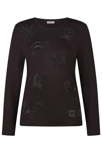 T-shirts lange mouw zwart Barbara Lebek