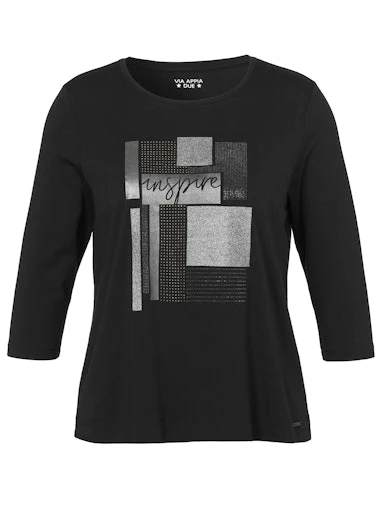 T-shirts lange mouw zwart Via Appia Due