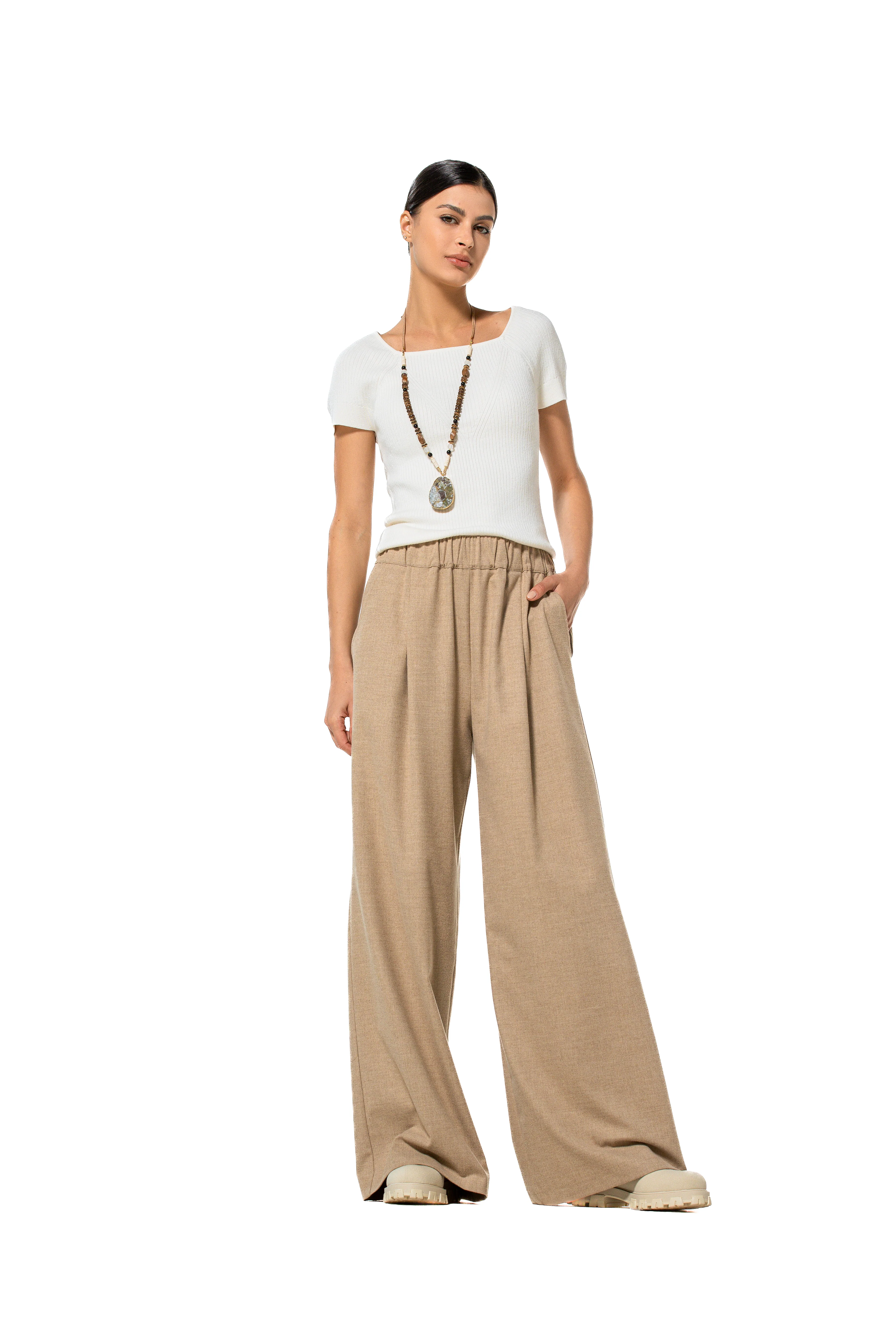 T-shirts korte mouw beige Caroline Biss - Image 3