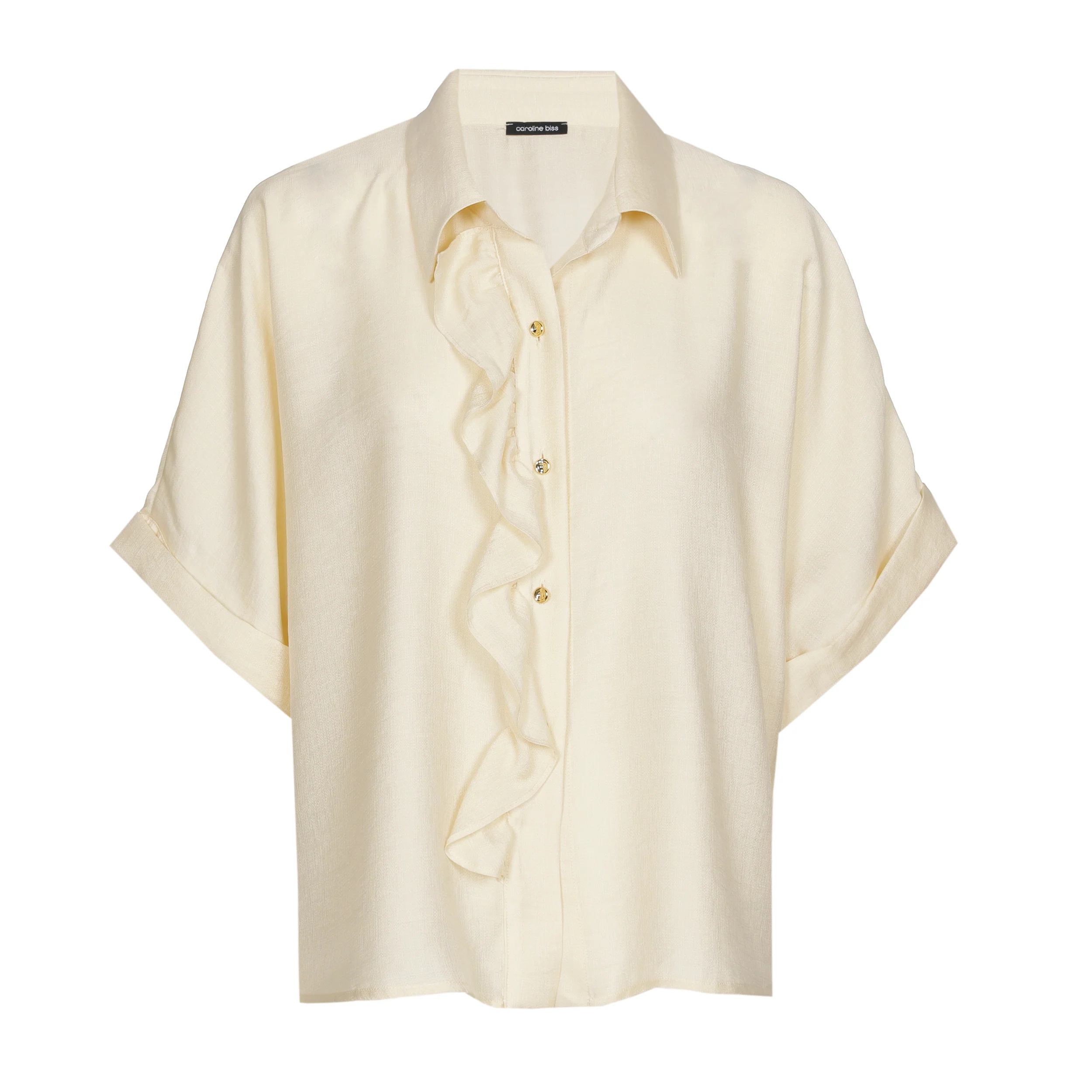 Blouses korte mouw beige Caroline Biss