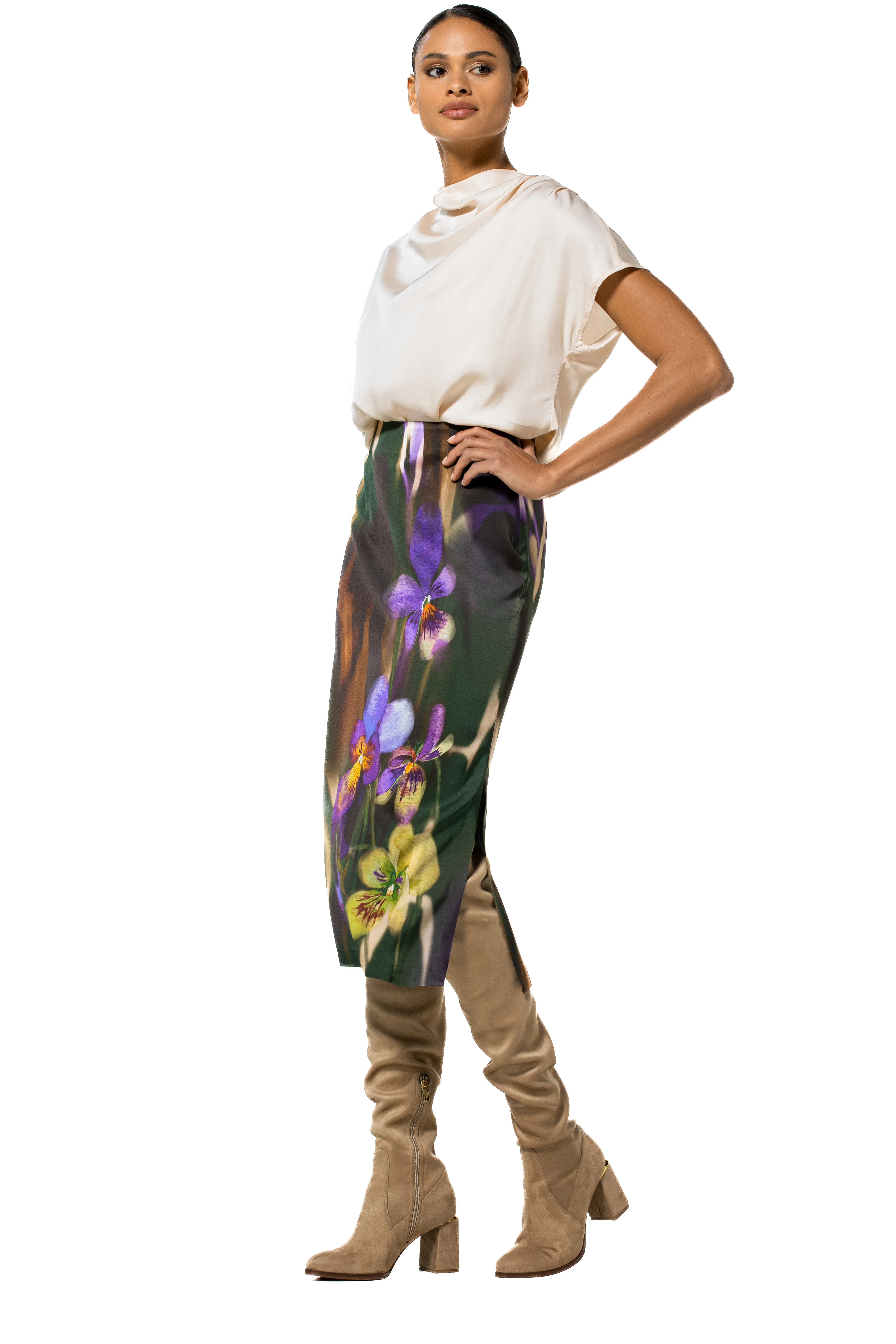Blouses korte mouw beige Caroline Biss - Image 3