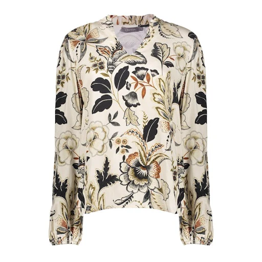 Blouses lange mouw beige Geisha - Image 2