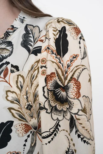 Blouses lange mouw beige Geisha - Image 3