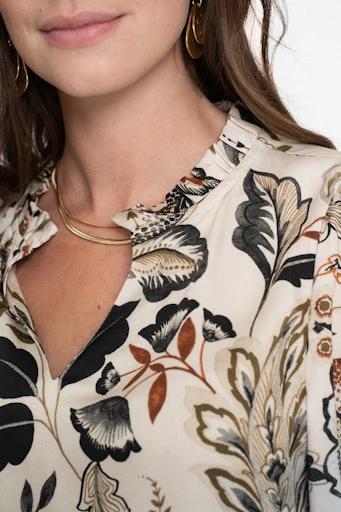Blouses lange mouw beige Geisha - Image 5