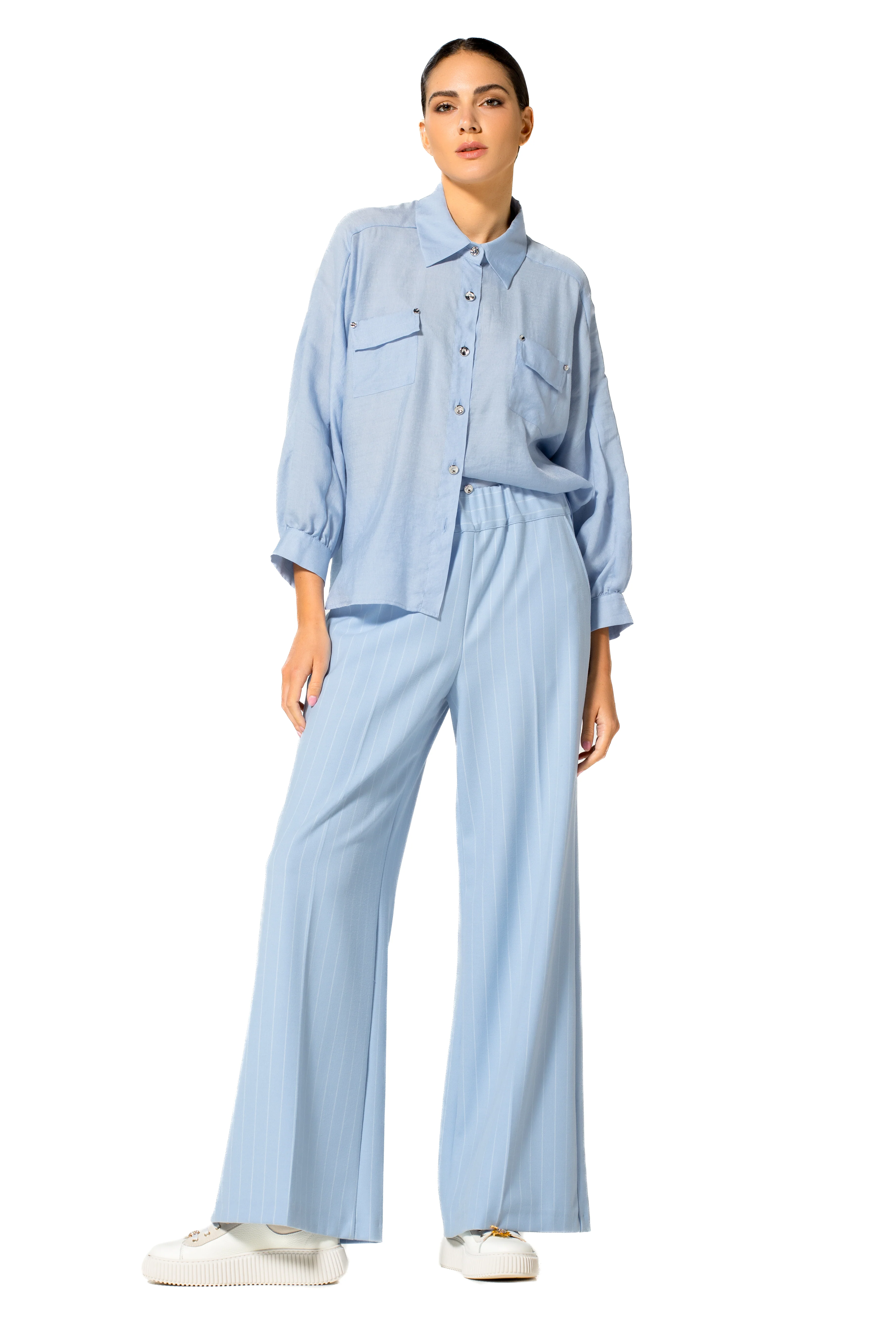 Blouses lange mouw blauw Caroline Biss - Image 4