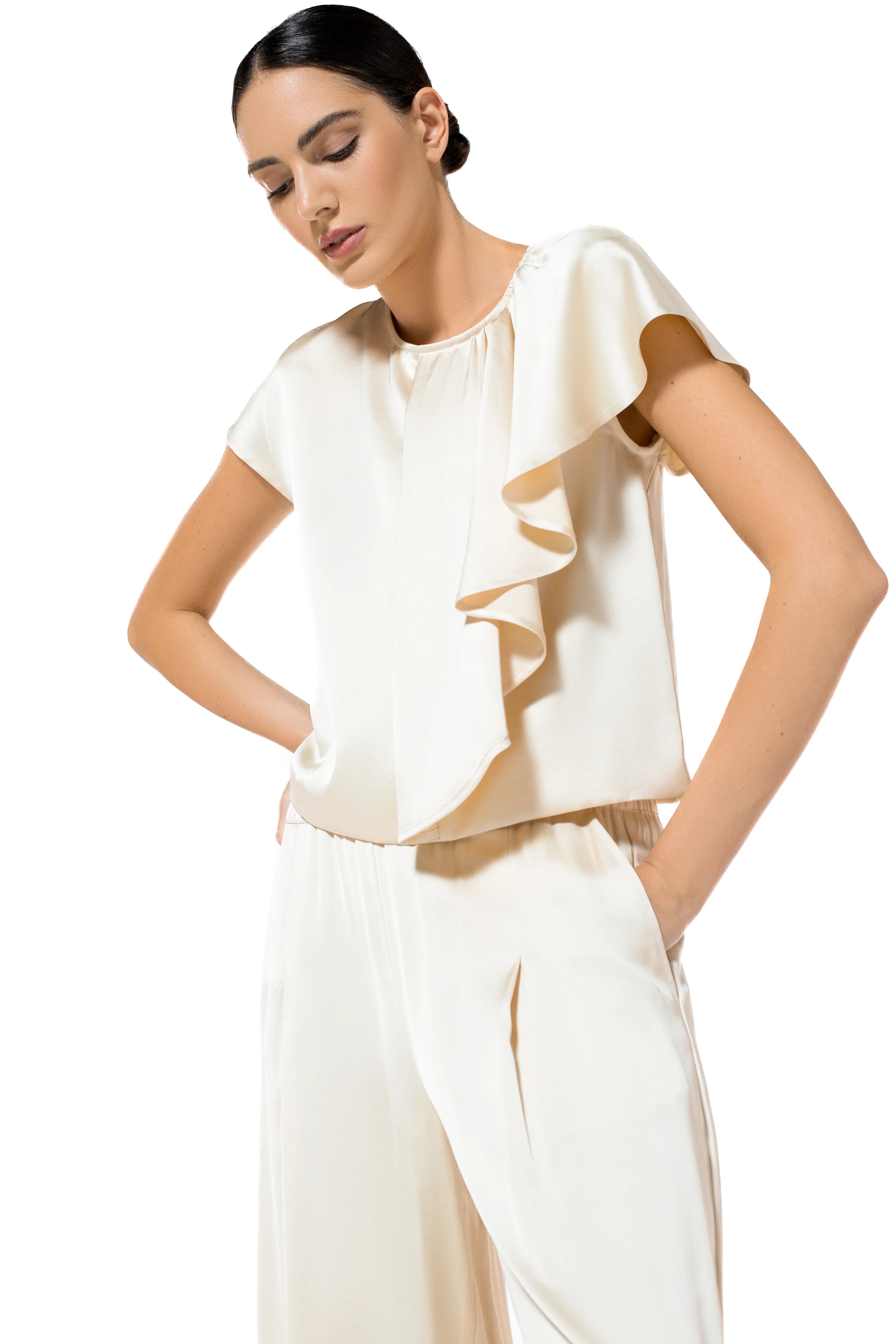 Blouses korte mouw goud Caroline Biss - Image 3