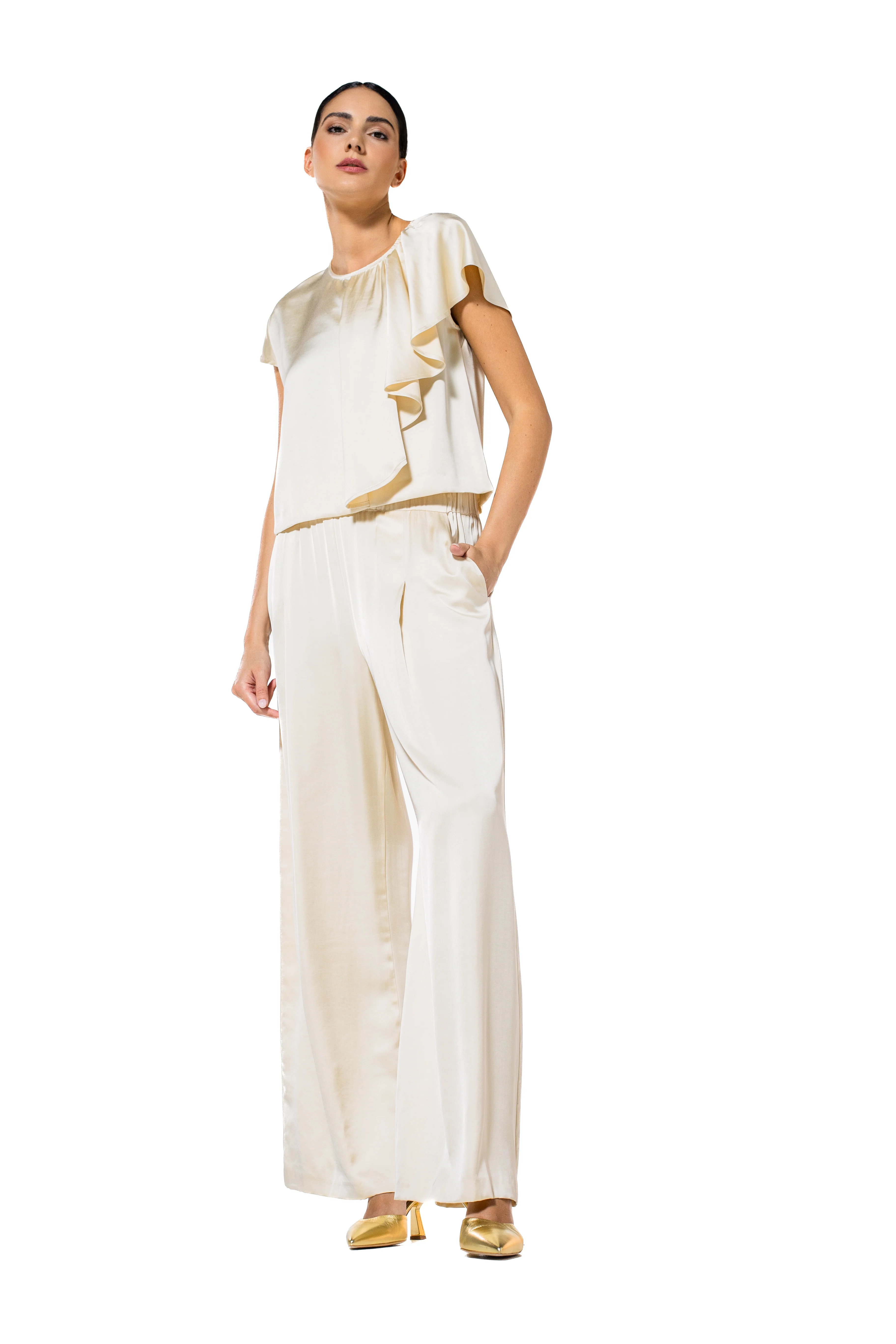 Blouses korte mouw goud Caroline Biss - Image 4