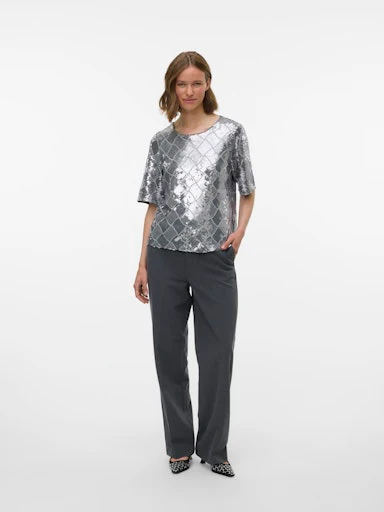 Blouses korte mouw grijs VERO MODA