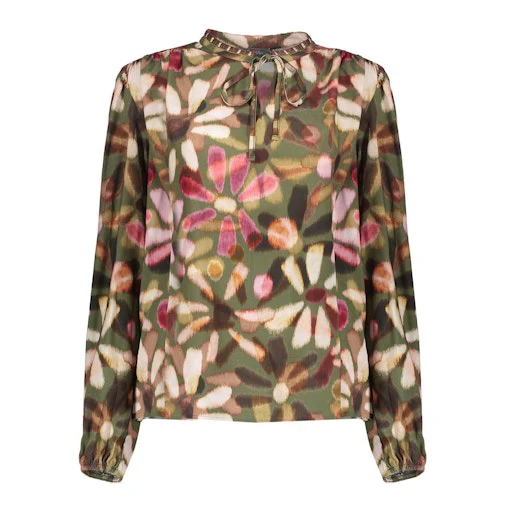 Blouses lange mouw groen Geisha