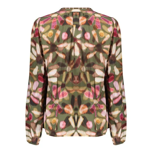 Blouses lange mouw groen Geisha - Image 2