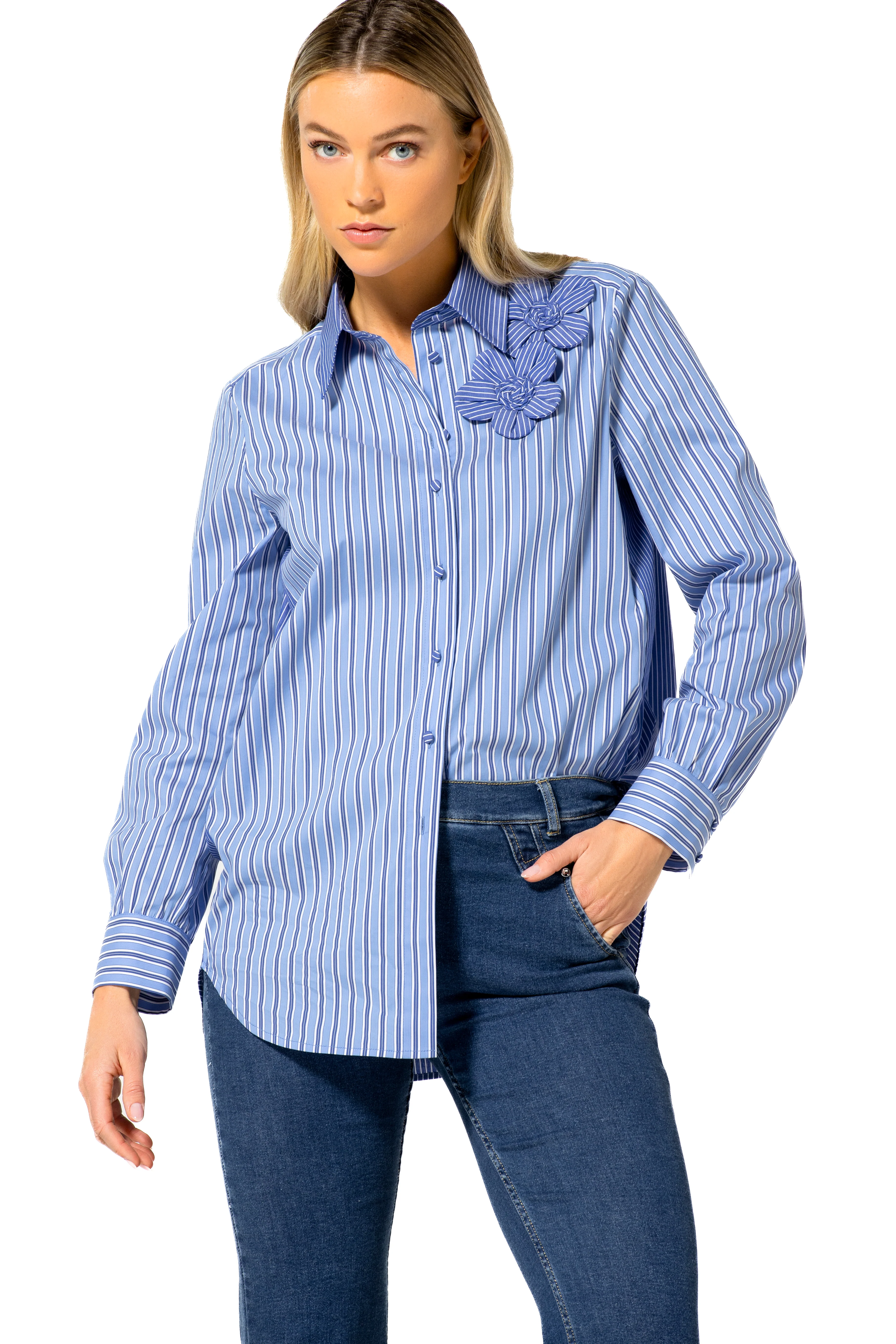 Blouses lange mouw blauw Caroline Biss - Image 3