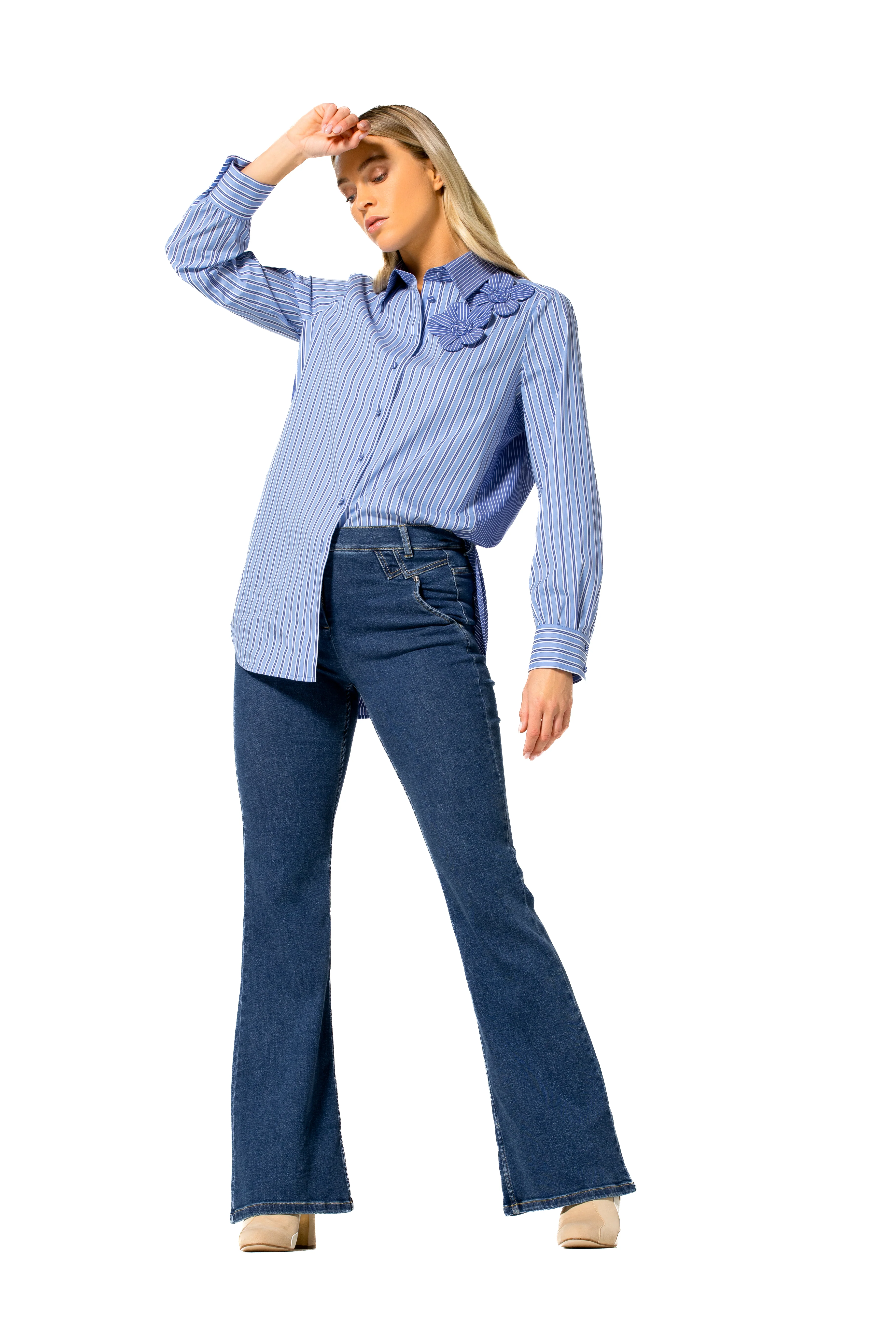 Blouses lange mouw blauw Caroline Biss - Image 5