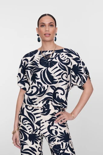 Tops navy Geisha